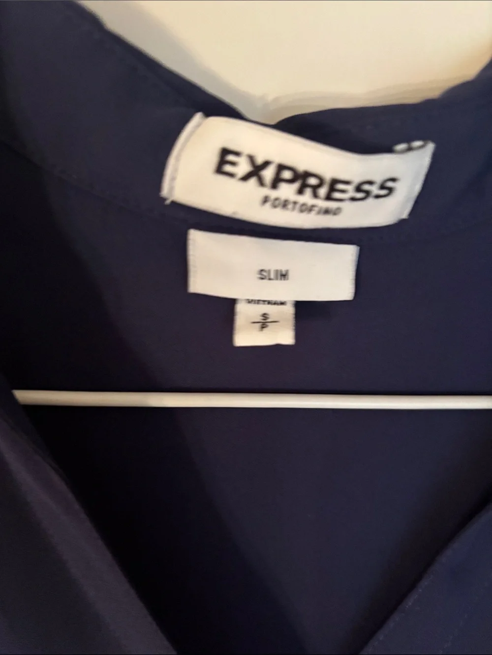 Express Portofino Sleeveless Button-Front Blouse — Navy